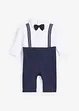 Jersey-Overall im klassischen Anzuglook mit Fliege aus reiner Baumwolle, bonprix