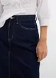 Jupe midi en jean, taille mi-haute, toile ultra-douce, bonprix