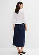 Jupe midi en jean, taille mi-haute, toile ultra-douce, bonprix