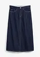 Jupe midi en jean, taille mi-haute, toile ultra-douce, bonprix