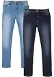 Lot de 2 jeans extensibles Regular légers, droits, bonprix