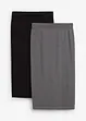 Lot de 2 jupes crayon en jersey, bonprix