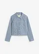 Veste en jean rayée, raccourcie, bonprix