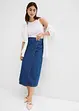 Jupe en jean, style portefeuille, super douce, bonprix