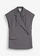 Long gilet sans manches à épaulettes, bonprix