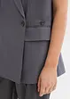 Long gilet sans manches à épaulettes, bonprix