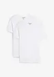 Lot de 2 T-shirts 100% coton, slim, bonprix