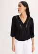 T-shirt manches 3/4 avec dentelle, style portefeuille, bonprix