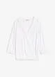 T-shirt manches 3/4 avec dentelle, style portefeuille, bonprix