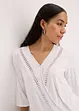 T-shirt manches 3/4 avec dentelle, style portefeuille, bonprix