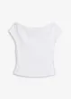 T-shirt col Bardot, 100% coton, bonprix