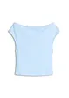 T-shirt col Bardot, 100% coton, bonprix