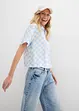 Blouse manches courtes à carreaux, bonprix