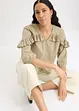 leichte Bluse mit Volants, bonprix