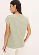 T-shirt à empiècement tissé et strass, bonprix