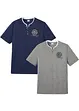 Lot de 2 T-shirts col tunisien, bonprix