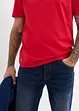 Lot de 2 t-shirts manches courtes col tunisien 100 % coton, bonprix