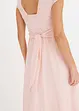 Robe en crêpe avec dentelle et détail à nouer, bonprix