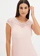 Robe en crêpe avec dentelle et détail à nouer, bonprix