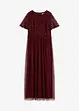 Robe longue raffinée en tulle avec sequins brodés, bonprix