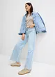 Jean large taille mi-haute effilochée, Low Stretch, bonprix