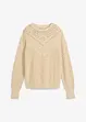 Pull ajouré en coton et lin, bonprix