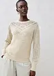 Pull ajouré en coton et lin, bonprix