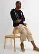 Pantalon cargo extensible et loose, longueur 3/4, bonprix