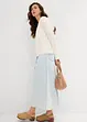 Jupe midi en jean taille mi-haute, toile super souple, bonprix