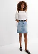 Jupe midi en jean, peu extensible, bonprix