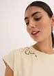 T-shirt avec détails en dentelle, bonprix