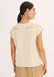 T-shirt avec détails en dentelle, bonprix