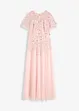Robe longue en tulle délicat à sequins brodés, bonprix