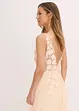 Robe longue en tulle délicat ornée de fleurs appliquées, bonprix