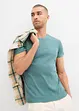 Lot de 2 T-shirts côtelés, slim, bonprix