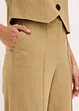 Pantalon taille haute à pinces en lin majoritaire, bonprix