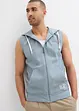 Sweat zippé à capuche sans manches en coton mélangé, bonprix