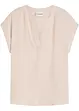 Blouse manches courtes en satin avec épaules descendues, bonprix