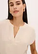 Blouse manches courtes en satin avec épaules descendues, bonprix