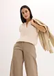 Blouse manches courtes en satin avec épaules descendues, bonprix