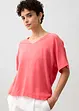Shirt mit Seidenanteil und Webeinsatz, bonprix