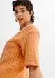 T-shirt en maille ajourée avec lin, manches coudes, bonprix
