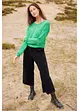 Weite Stretchcord-Culotte mit High-Waist-Bequembund, 7/8-Länge, bonprix