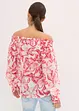 Blouse imprimée encolure bardot, bonprix