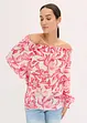 Blouse imprimée encolure bardot, bonprix