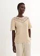 Ajour-Pullover mit Leinenanteil, bonprix