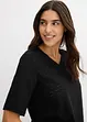T-shirt en crêpe avec broderies anglaises, bonprix