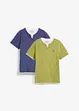 2 in 1 Shirt, Kurzarm (2er Pack), bonprix