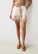 Short 100% lin à imprimé floral, bonprix