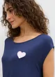 T-shirt court devant long derrière en viscose fluide, bonprix